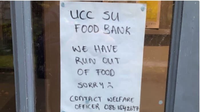 Cork Student Union food bank launches GoFundMe after they run out of food Cork Student Union food bank launches GoFundMe after they run out of food