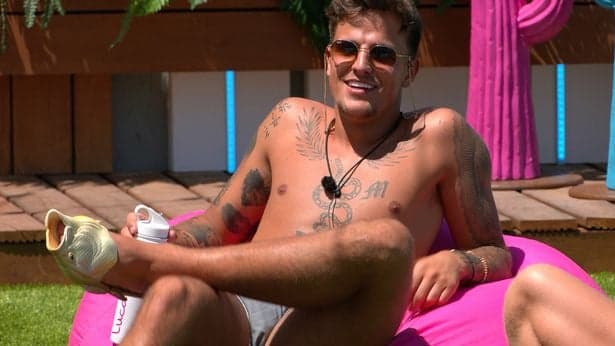 Wait, is Luca wearing fish sandals in the Love Island villa? Wait, is Luca wearing fish sandals in the Love Island villa?