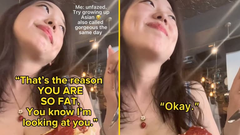 Woman praised for response after stranger body shames her at shop Woman praised for response after stranger body shames her at shop