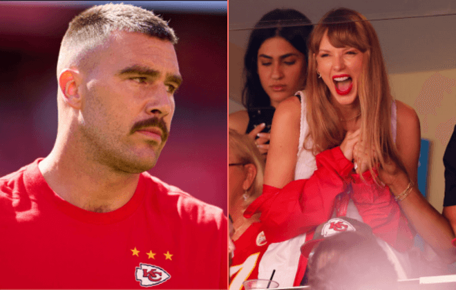 Taylor Swift spotted cheering on Travis Kelce amid romance rumours Taylor Swift spotted cheering on Travis Kelce amid romance rumours