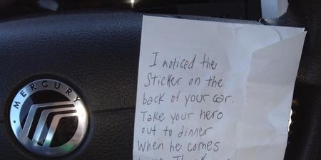 Random Act Of Kindess: The Wonderful Note Left On A Veteran’s Girlfriend’s Car