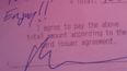 PICTURE: A Heart Warming Gesture, Man Leaves Enormous Tip For Waitress To Realise Her Dream Of Travelling To Italy