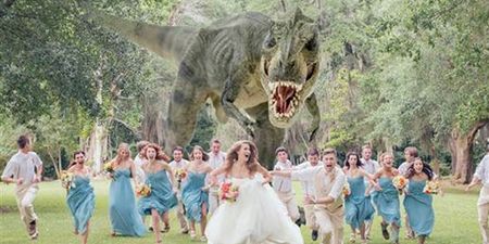 PICTURE: Ahhhh!! T-Rex!!! The Best Wedding Photo Ever