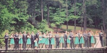 PICTURE – Fancy A Dip? We Bet This Wedding Snap Did Not Go Exactly As Planned