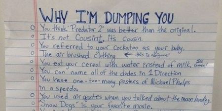 PICTURE: Possibly THE Most Thorough Break-Up Ever! Girl Leaves “Why I’m Dumping You” Note…