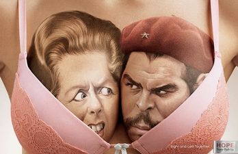 Bosom Buddies – Bizarre Bra Advertising Campaign Paints Political Adversaries On Breasts
