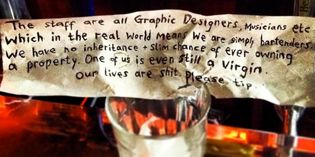 PICTURE: Probably The Most Honest Tip Jar You’ll Ever See