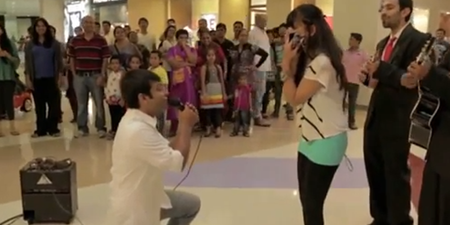 VIDEO: Shopping Mall Proposal Goes VERY Wrong