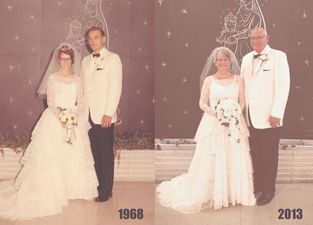 PICTURE: 45 Years Later… Still Married and The Dress Fits