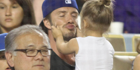 Daddy’s Girl: David Beckham Takes Daughter Harper To Baseball Game