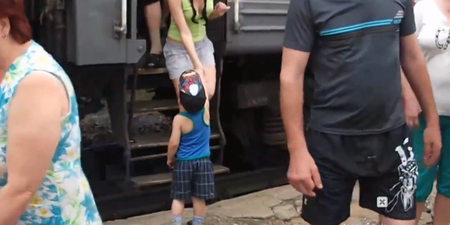 Video: What a Gentleman! Young Boy Meets and Greets Passengers Disembarking From Train
