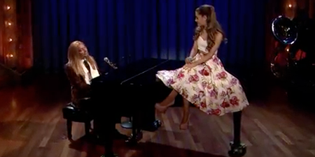 Amazing! Jimmy Fallon & Ariana Grande Perform Broadway Versions Of Famous Rap Songs