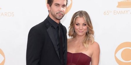 PICTURE – Kaley Cuoco Flashes An Engagement Ring On Set
