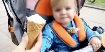 VIDEO: Little Girl Tries Ice-Cream for the First Time