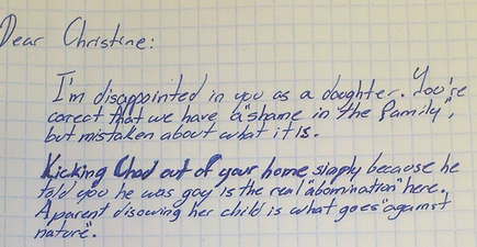 Grandfather Pens Moving Letter To Daughter After She Disowns Her Gay Son