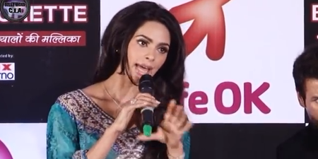 VIDEO – Indian Actress, Mallika Sherawat, Shouts At Journalist Over Question Of Women’s Rights