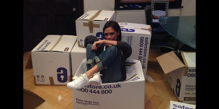 PICTURE – We Thought We Had Too Many Shoes! Victoria Beckham Tweets Photo Of Shoes She Is Donating To Philippine Victims