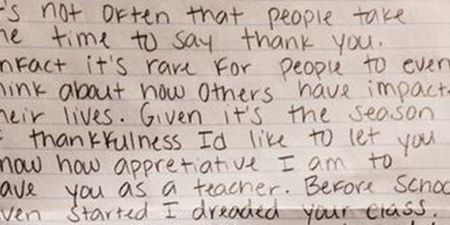 PICTURE: Maths Teacher Receives Heartfelt Note From Student