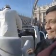 VIDEO: Pope Stops to Give His Pal A Lift in the Popemobile