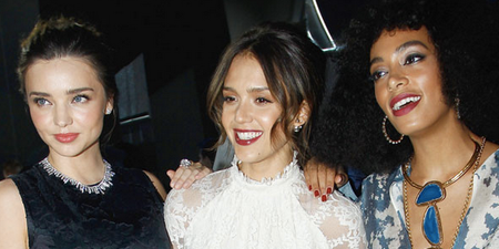 Her Look Of The Day: Jessica Alba, Miranda Kerr And Solange Knowles Hang Out At Paris Fashion Week