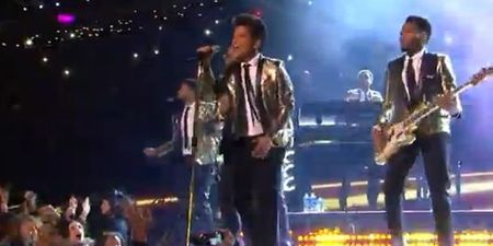 VIDEO: Bruno Mars Rocks Out During Super Bowl Half-Time Performance