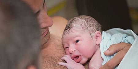 PICTURES: The Moment Two Dads Met Their New Baby For The First Time