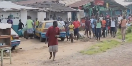 WATCH: Sad Scenes As An Ebola Sufferer Escapes From Quarantine Area In Liberia Causing Complete Panic