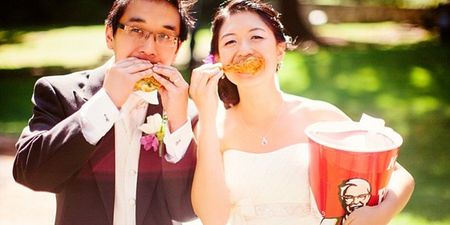 KFC Fan Includes Fast Food Chain’s Buckets in Her Wedding Ceremony