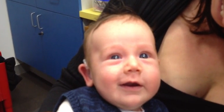 VIDEO: Amazing Moment That Deaf Baby Hears His Parents For The First Time