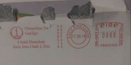 “Shame On Them” – Man Has His As Gaeilge Address “Corrected” By An Post