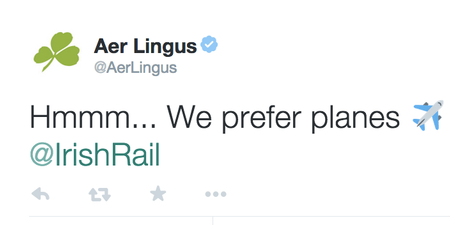 Planes, Trains And Automobiles… Aer Lingus Just Got Owned By Irish Rail On Twitter