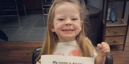 PICS: This 3-Year Old Girl Just Chopped Her Long Hair In Half To Share It With A Sick Friend