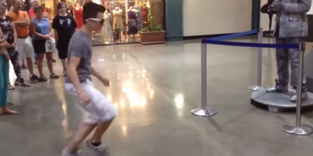 WATCH: Boy-vs-Human Statue Have An Incredible Dubstep Dance-Off. We Want These Moves!