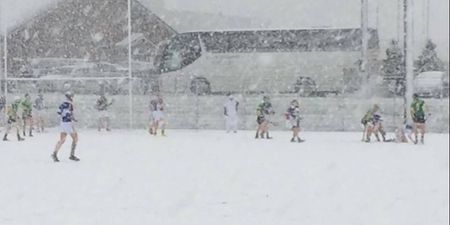 Just LOOK At The Amount Of Snow At A Hurling Final In Mullingar Today