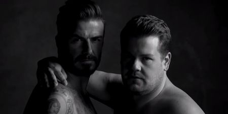 VIDEO: James Corden and David Beckham Strip Off In Spoof Advert