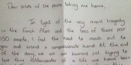 PIC: The Heartwarming Letter This Woman Wrote Her Two Pilots After Her Flight This Week