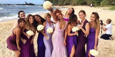 A Different Look for Rihanna As She Plays Bridesmaid at Her Friend’s Wedding