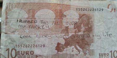 Tenner Contains Hidden Message From Member of The Public