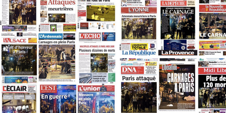 Horror, War, Carnage – Paris Attacks Dominate Front Pages Across The World