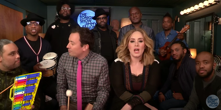 VIDEO – Adele Performs Amazing Rendition Of ‘Hello’ With Jimmy Fallon And The Roots