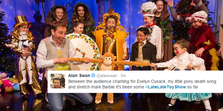 “Evelyn Cusack And Stretch Mark Barbie” – The Late Late Toy Show So Far As Told By Twitter