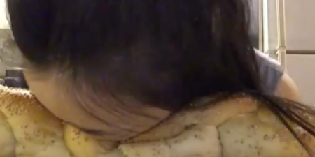 People Are Really Into Watching This Girl Smash Her Face Into Bread