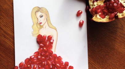 Illustrator Uses Everyday Items To Create Stunning Fashion Sketches