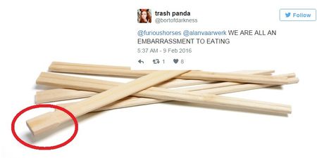 The Real Purpose Of The Wooden End Of Chopsticks Is Blowing Twitter’s Mind