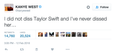 Kanye West Has Said His Lyrics Were ‘Taylor’s Idea’