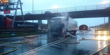 Truck Blaze Causes Traffic Chaos In Dublin City