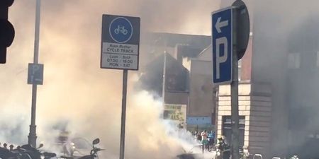 VIDEO: Emergency Services Rush To Scene As Car Bursts Into Flames On Parnell St.