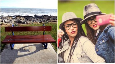 This seaside town now as a “selfie bench” and reactions are mixed