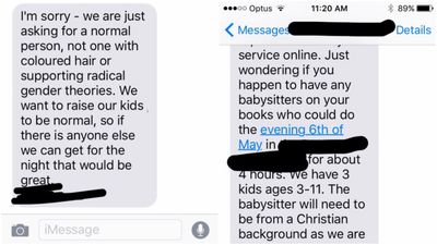 Babysitting company call out homophobic customer asking “for a normal person”