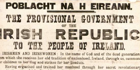 An original copy of the 1916 Proclamation has sold for €150k at auction